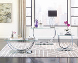 Contemporary U-shaped Sofa Table Chrome