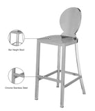 Maddox Stainless Steel Contemporary Chrome Stainless Steel Stool - 15" W x 21" D x 42" H