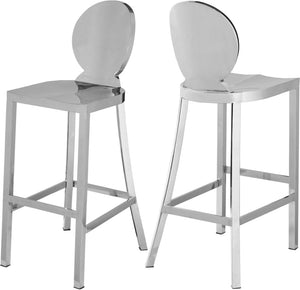 Maddox Stainless Steel Contemporary Chrome Stainless Steel Stool - 15" W x 21" D x 42" H