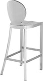 Maddox Stainless Steel Contemporary Chrome Stainless Steel Stool - 15" W x 21" D x 42" H