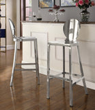 Maddox Stainless Steel Contemporary Chrome Stainless Steel Stool - 15" W x 21" D x 42" H