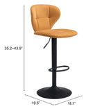 English Elm EE2709 100% Polyester, Plywood, Steel Modern Commercial Grade Bar Chair Yellow, Black 100% Polyester, Plywood, Steel