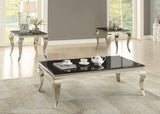 Contemporary Rectangular Coffee Table Chrome and Black