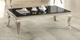 Contemporary Rectangular Coffee Table Chrome and Black