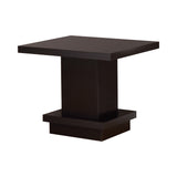 Modern Pedestal Square End Table Cappuccino