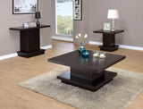 Modern Pedestal Square End Table Cappuccino