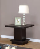 Modern Pedestal Square End Table Cappuccino