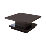 Modern Pedestal Square Coffee Table Cappuccino