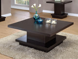 Modern Pedestal Square Coffee Table Cappuccino