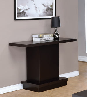 Modern Pedestal Sofa Table Cappuccino