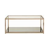 Contemporary Coffee Table with Mirror Shelf Chocolate Chrome