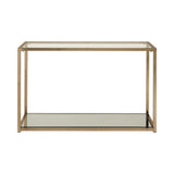 Contemporary Sofa Table with Mirror Shelf Chocolate Chrome