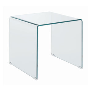 Contemporary Clear Glass Square End Table - Stylish, Minimalist Design for Modern Living Spaces