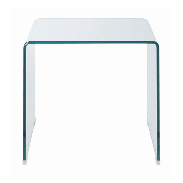 Contemporary Clear Glass Square End Table - Stylish, Minimalist Design for Modern Living Spaces