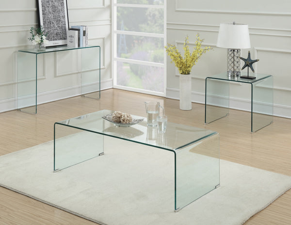 Contemporary Clear Glass Square End Table - Stylish, Minimalist Design for Modern Living Spaces