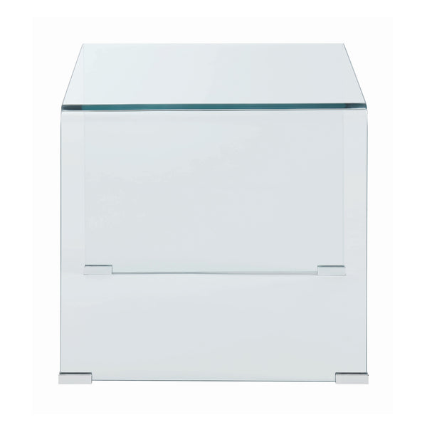 Contemporary Clear Glass Square End Table - Stylish, Minimalist Design for Modern Living Spaces