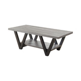 Higgins Casual V-shaped Coffee Table Black and Antique Grey