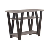 Casual V-shaped Sofa Table Black and Antique Grey