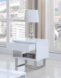 Contemporary 1-drawer End Table High Glossy White