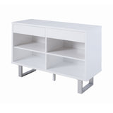 Contemporary 2-drawer Sofa Table High Glossy White