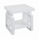 Contemporary Rectangular End Table High Glossy White