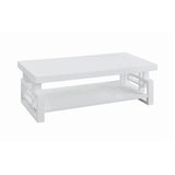 Contemporary Rectangular Coffee Table High Glossy White