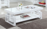 Contemporary Rectangular Coffee Table High Glossy White