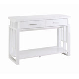 Contemporary Rectangular 2-drawer Sofa Table High Glossy White