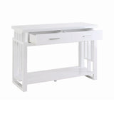 Contemporary Rectangular 2-drawer Sofa Table High Glossy White