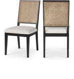 Butterfly Linen Textured Fabric Mid-Century Dining Chair - Set of 2