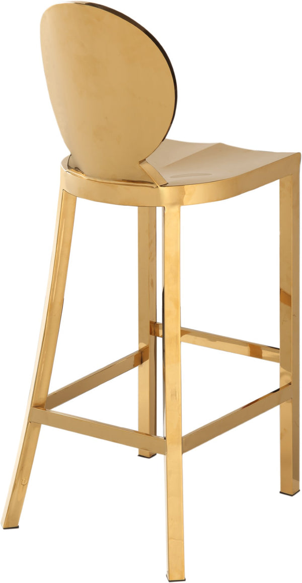 Maddox Stainless Steel Contemporary Gold Stainless Steel Stool - 15" W x 21" D x 42" H