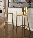 Maddox Stainless Steel Contemporary Gold Stainless Steel Stool - 15" W x 21" D x 42" H