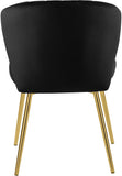 Finley Velvet / Engineered Wood / Foam Contemporary Black Velvet Dining Chair - 20.5" W x 20" D x 31.5" H