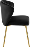 Finley Velvet / Engineered Wood / Foam Contemporary Black Velvet Dining Chair - 20.5" W x 20" D x 31.5" H