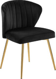 Finley Velvet / Engineered Wood / Foam Contemporary Black Velvet Dining Chair - 20.5" W x 20" D x 31.5" H