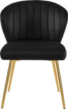 Finley Velvet / Engineered Wood / Foam Contemporary Black Velvet Dining Chair - 20.5" W x 20" D x 31.5" H