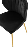 Finley Velvet / Engineered Wood / Foam Contemporary Black Velvet Dining Chair - 20.5" W x 20" D x 31.5" H