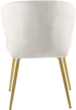 Finley Velvet / Engineered Wood / Foam Contemporary Cream Velvet Dining Chair - 20.5" W x 20" D x 31.5" H