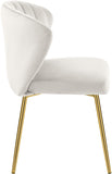 Finley Velvet / Engineered Wood / Foam Contemporary Cream Velvet Dining Chair - 20.5" W x 20" D x 31.5" H