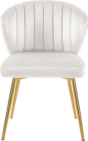 Finley Velvet / Engineered Wood / Foam Contemporary Cream Velvet Dining Chair - 20.5" W x 20" D x 31.5" H
