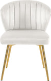 Finley Velvet / Engineered Wood / Foam Contemporary Cream Velvet Dining Chair - 20.5" W x 20" D x 31.5" H