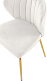 Finley Velvet / Engineered Wood / Foam Contemporary Cream Velvet Dining Chair - 20.5" W x 20" D x 31.5" H