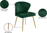 Finley Velvet / Engineered Wood / Foam Contemporary Green Velvet Dining Chair - 20.5" W x 20" D x 31.5" H