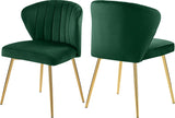 Finley Velvet / Engineered Wood / Foam Contemporary Green Velvet Dining Chair - 20.5" W x 20" D x 31.5" H