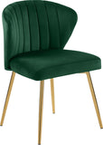 Finley Velvet / Engineered Wood / Foam Contemporary Green Velvet Dining Chair - 20.5" W x 20" D x 31.5" H