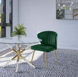 Finley Velvet / Engineered Wood / Foam Contemporary Green Velvet Dining Chair - 20.5" W x 20" D x 31.5" H