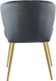 Finley Velvet / Engineered Wood / Foam Contemporary Grey Velvet Dining Chair - 20.5" W x 20" D x 31.5" H