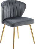 Finley Velvet / Engineered Wood / Foam Contemporary Grey Velvet Dining Chair - 20.5" W x 20" D x 31.5" H