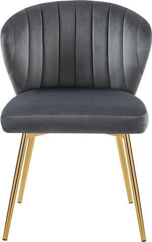 Finley Velvet / Engineered Wood / Foam Contemporary Grey Velvet Dining Chair - 20.5" W x 20" D x 31.5" H