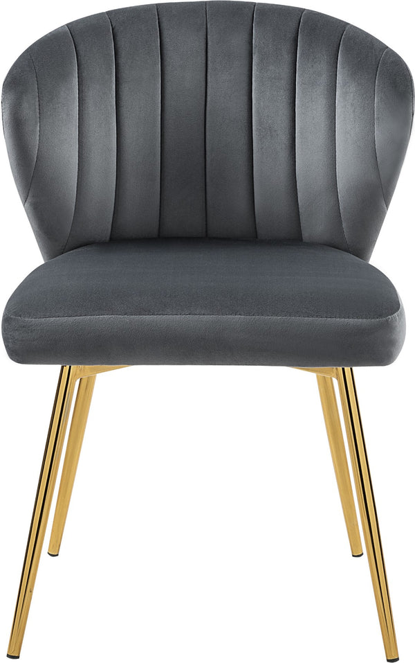 Finley Velvet / Engineered Wood / Foam Contemporary Grey Velvet Dining Chair - 20.5" W x 20" D x 31.5" H